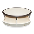 Michael Amini Paris Chic Marble & Wood Oval Cocktail Table in Espresso