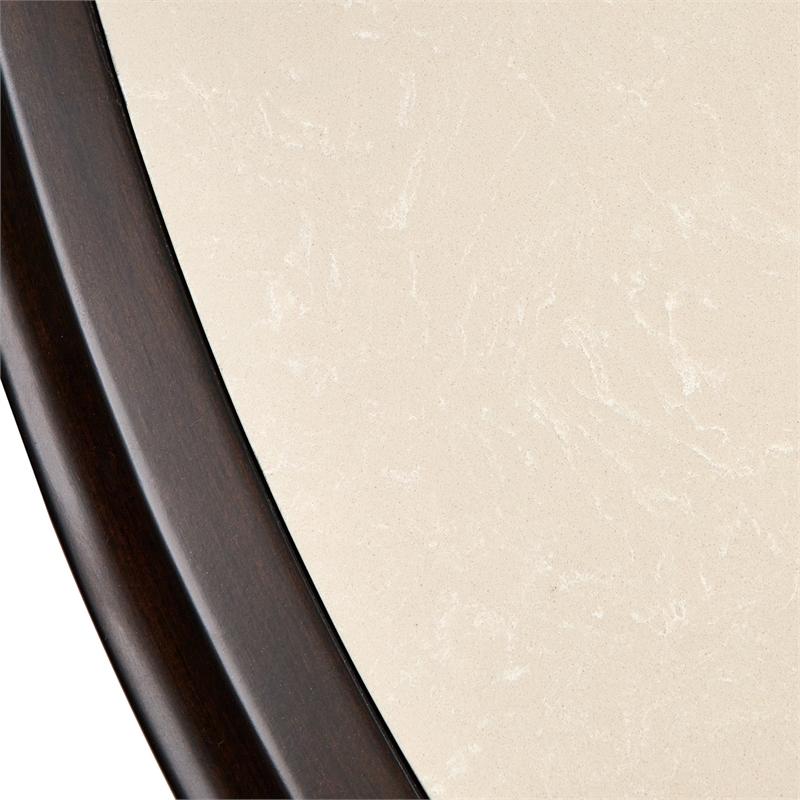 Michael Amini Paris Chic Marble & Wood Oval Cocktail Table in Espresso