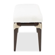 Michael Amini Paris Chic Faux-Fur Accent Bench - Cream/Espresso