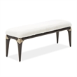 Michael Amini Paris Chic Faux-Fur Accent Bench - Cream/Espresso