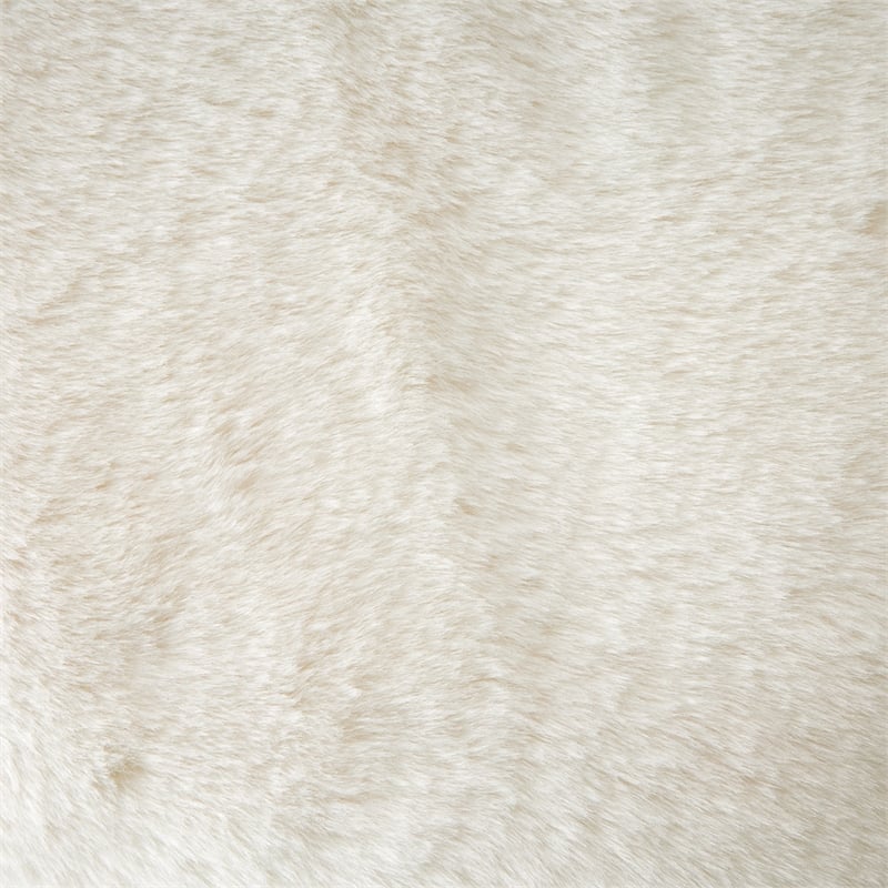 Michael Amini Paris Chic Faux-Fur Accent Bench - Cream/Espresso