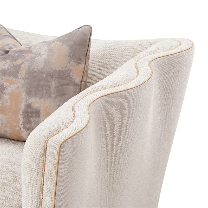 La Terrazza Matching Chenille Chair - Cappuccino/Light Champagne