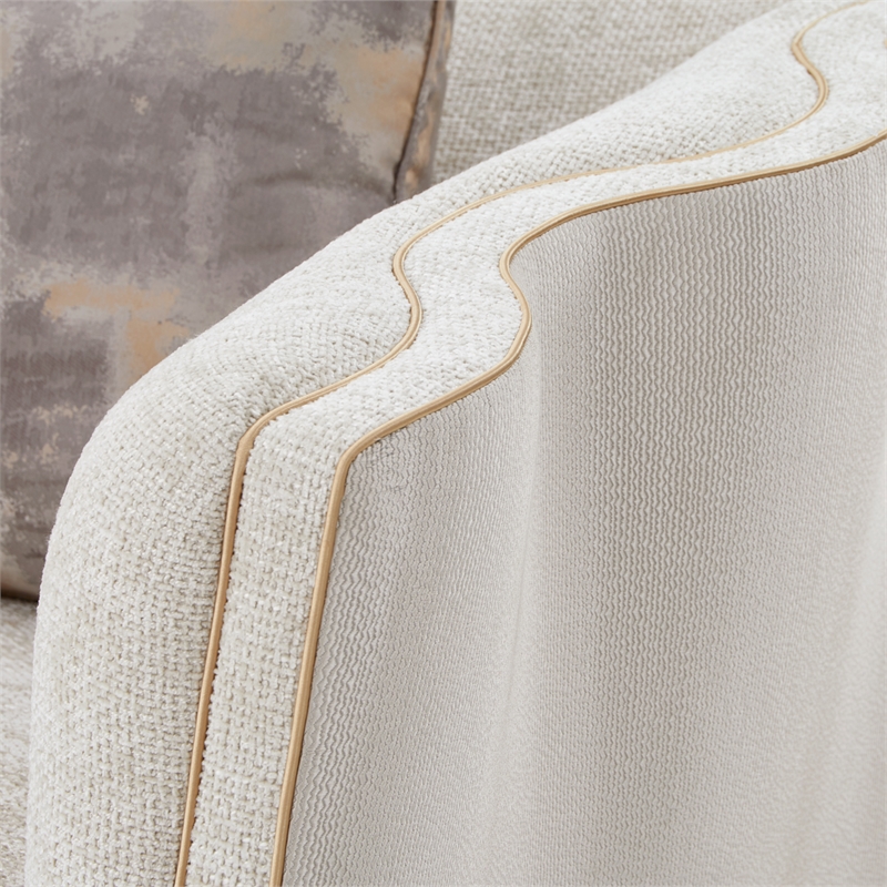 La Terrazza Matching Chenille Chair - Cappuccino/Light Champagne