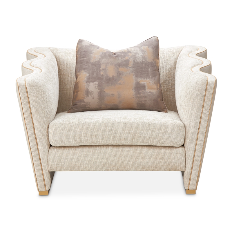 La Terrazza Matching Chenille Chair - Cappuccino/Light Champagne