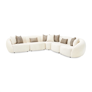 Le Montreaux 5-Piece Modular Chenille Sectional - Gardenia