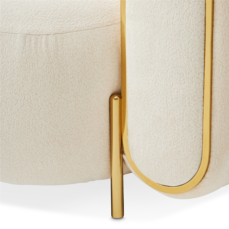 Michael Amini Sassani Chenille Accent Chair - Crepe/Gold