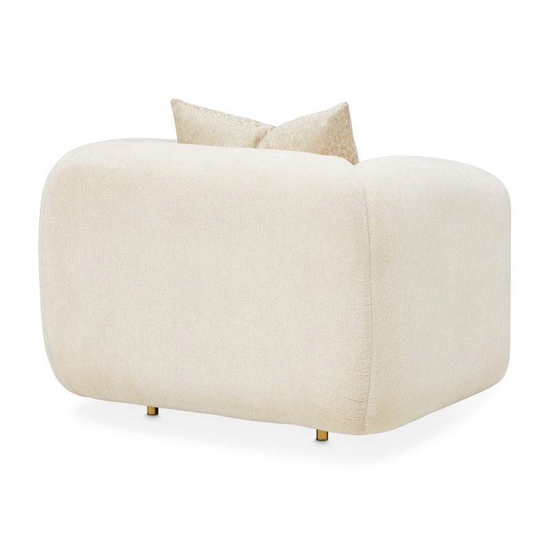Michael Amini Sassani Chenille Accent Chair - Crepe/Gold
