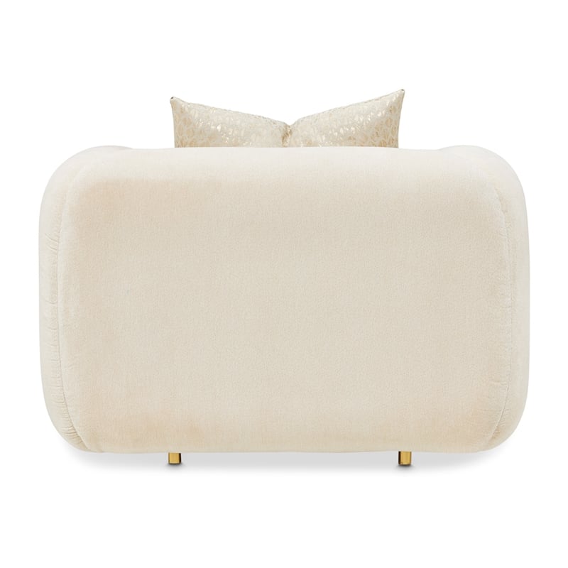 Michael Amini Sassani Chenille Accent Chair - Crepe/Gold