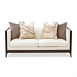 Michael Amini Belmont Place Loveseat in Cream/Espresso
