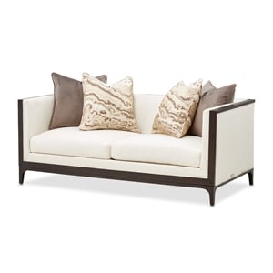 Michael Amini Belmont Place Loveseat in Cream/Espresso