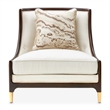 Michael Amini Belmont Place Accent Chair in Cream/Espresso