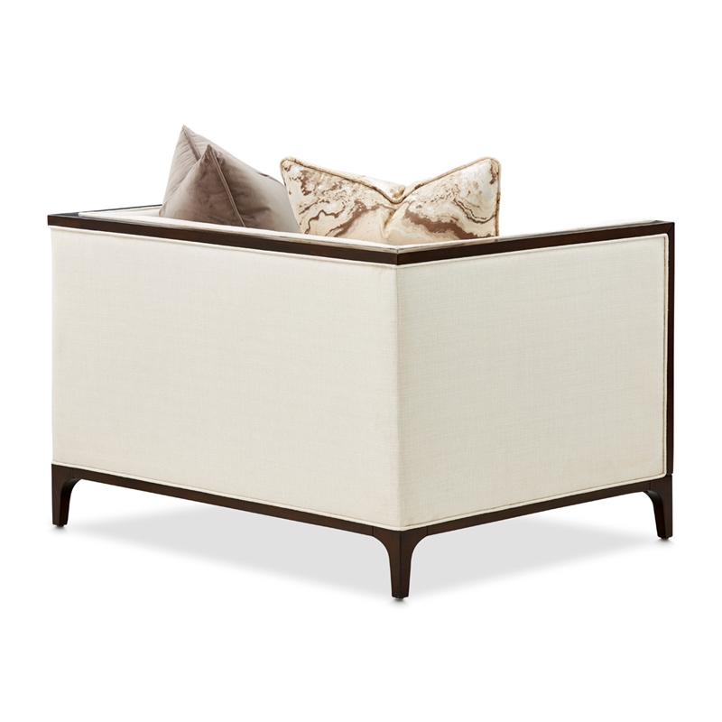 Michael Amini Belmont Place Matching Accent Chair in Cream/Espresso