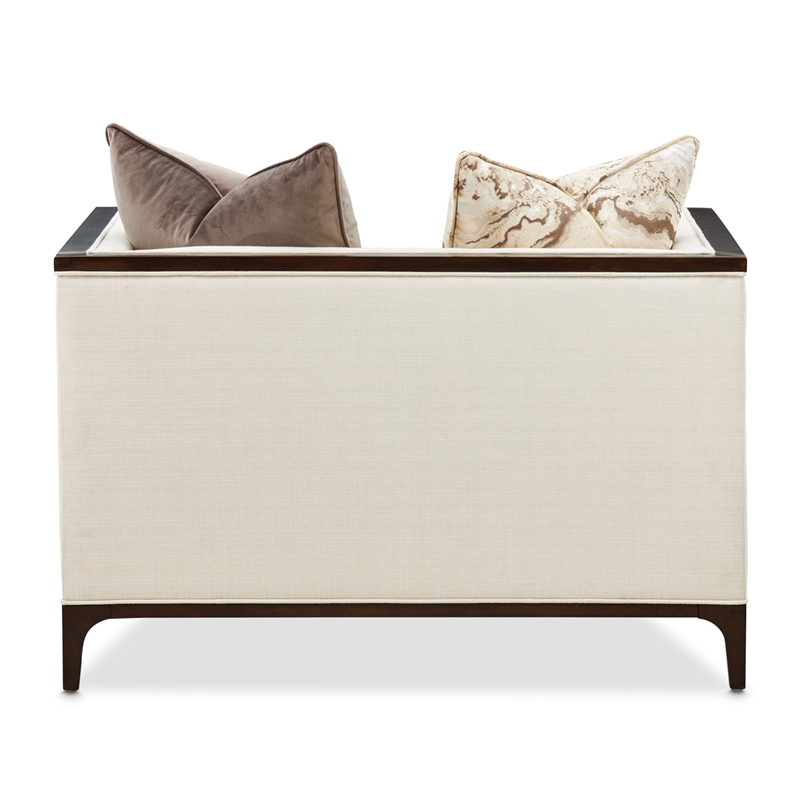 Michael Amini Belmont Place Matching Accent Chair in Cream/Espresso