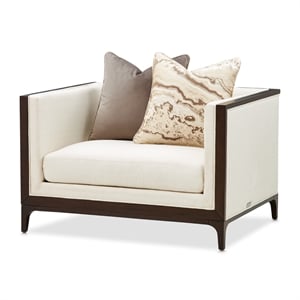 Michael Amini Belmont Place Matching Accent Chair in Cream/Espresso