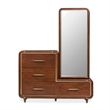 Mason Park Offset Chest with Storage Mirror - Umber Brown