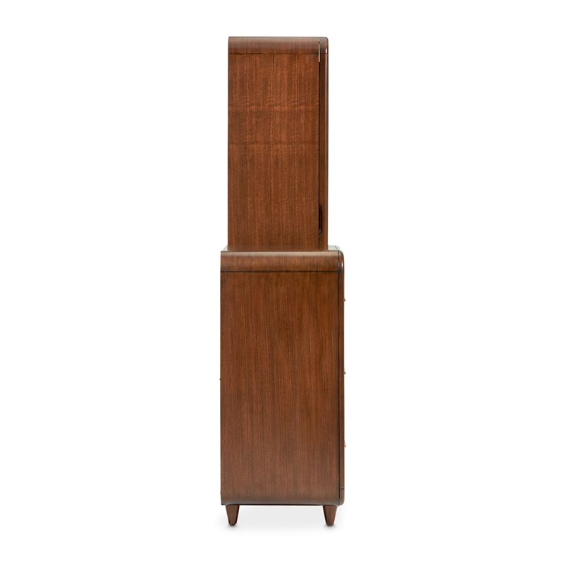 Mason Park Offset Chest with Storage Mirror - Umber Brown