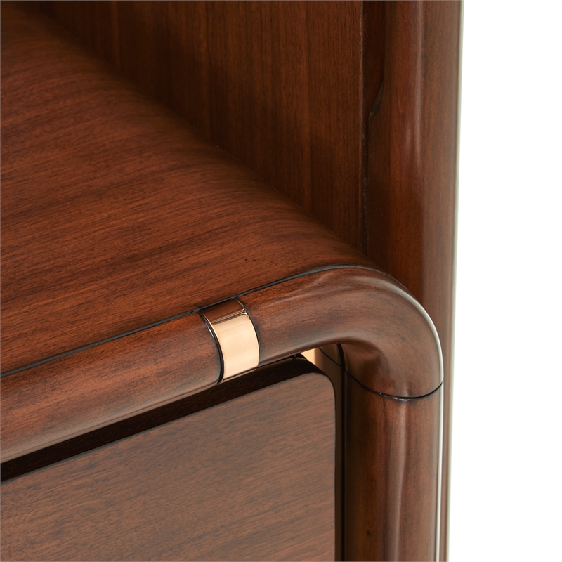 Mason Park Offset Chest with Storage Mirror - Umber Brown