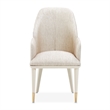 Lisbon Chenille Dining Arm Chair - Silken Matte Cream