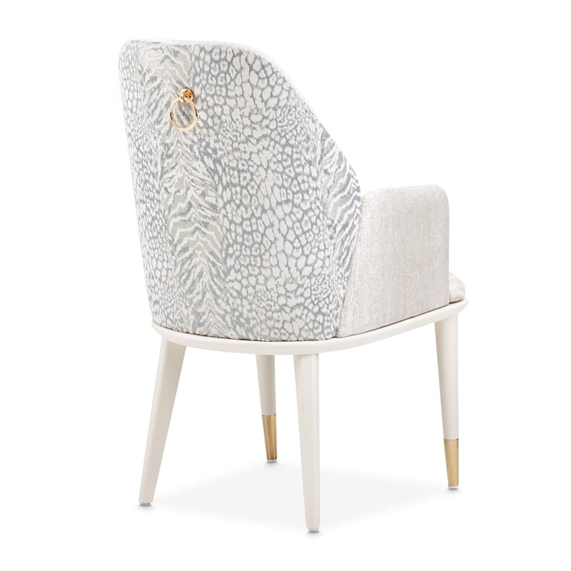 Lisbon Chenille Dining Arm Chair - Silken Matte Cream
