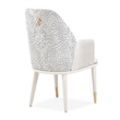 Lisbon Chenille Dining Arm Chair - Silken Matte Cream