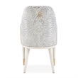 Lisbon Chenille Dining Arm Chair - Silken Matte Cream