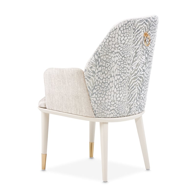 Lisbon Chenille Dining Arm Chair - Silken Matte Cream