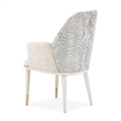 Lisbon Chenille Dining Arm Chair - Silken Matte Cream