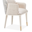 Lisbon Chenille Dining Arm Chair - Silken Matte Cream