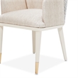 Lisbon Chenille Dining Arm Chair - Silken Matte Cream