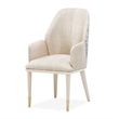 Lisbon Chenille Dining Arm Chair - Silken Matte Cream