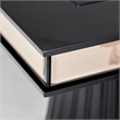 Carmela Double Pedestal Dining Table - Glossy Charcoal Sand