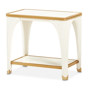 La Terrazza End Table - Creamy Pearl