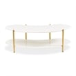 Sassani Cocktail Table - Pearl White/Gold