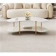 Sassani Cocktail Table - Pearl White/Gold