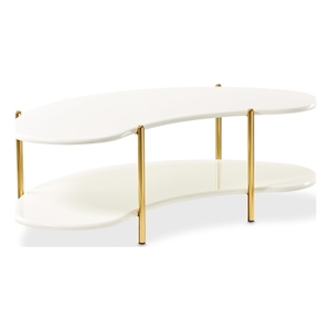 Sassani Cocktail Table - Pearl White/Gold