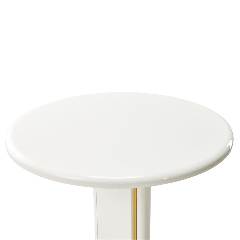 Sassani End Table - Pearl White/Gold