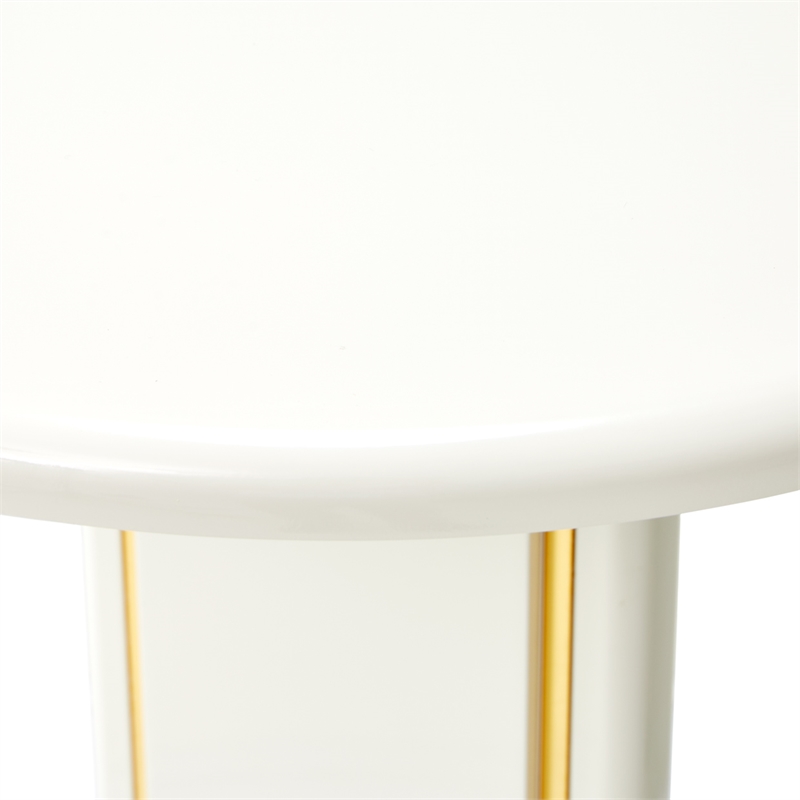 Sassani End Table - Pearl White/Gold