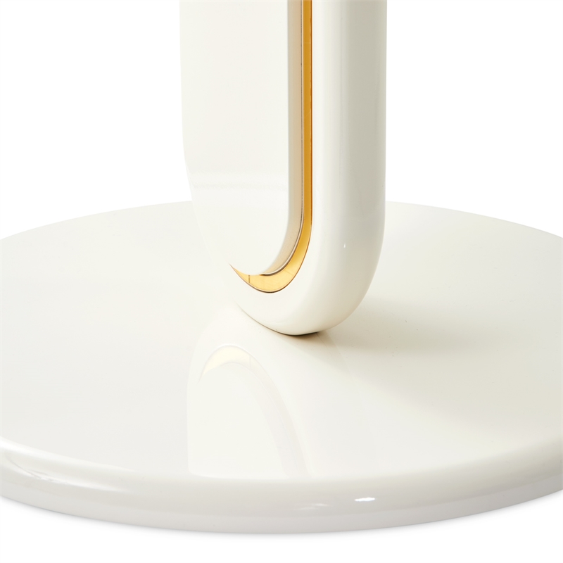 Sassani End Table - Pearl White/Gold