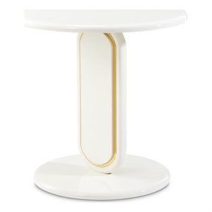 Sassani End Table - Pearl White/Gold