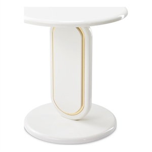 Sassani Accent Table - Pearl White/Gold