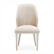 Lisbon Set of 2 Chenille Dining Side Chairs - Opal/Silken Matte Cream