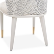 Lisbon Set of 2 Chenille Dining Side Chairs - Opal/Silken Matte Cream