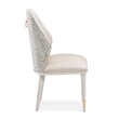 Lisbon Set of 2 Chenille Dining Side Chairs - Opal/Silken Matte Cream