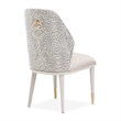 Lisbon Set of 2 Chenille Dining Side Chairs - Opal/Silken Matte Cream