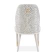 Lisbon Set of 2 Chenille Dining Side Chairs - Opal/Silken Matte Cream