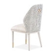 Lisbon Set of 2 Chenille Dining Side Chairs - Opal/Silken Matte Cream