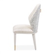 Lisbon Set of 2 Chenille Dining Side Chairs - Opal/Silken Matte Cream