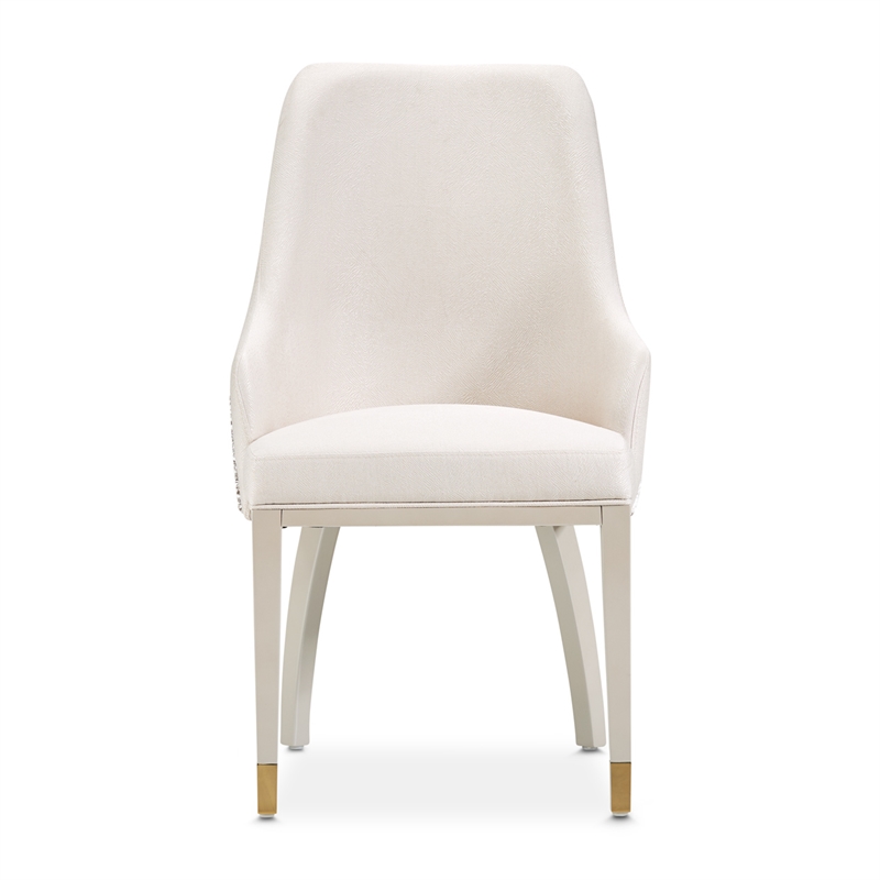 Carmela Set of 2 Dining Arm Chairs - Almond/Shimmery Ivory