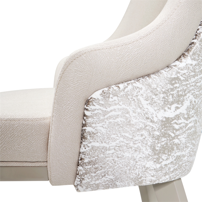 Carmela Set of 2 Dining Arm Chairs - Almond/Shimmery Ivory