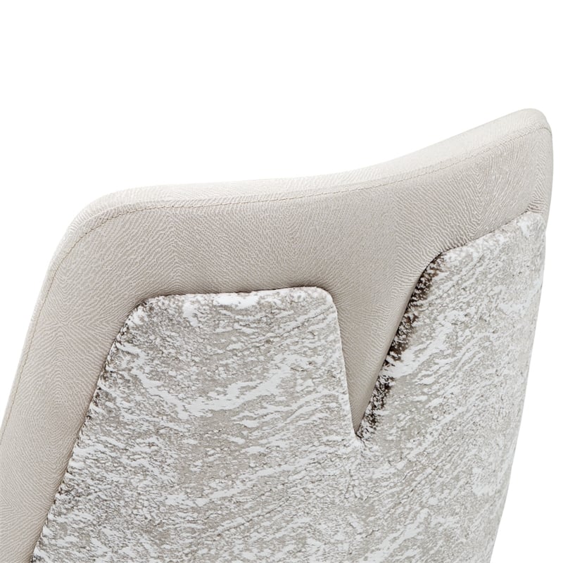 Carmela Set of 2 Dining Arm Chairs - Almond/Shimmery Ivory